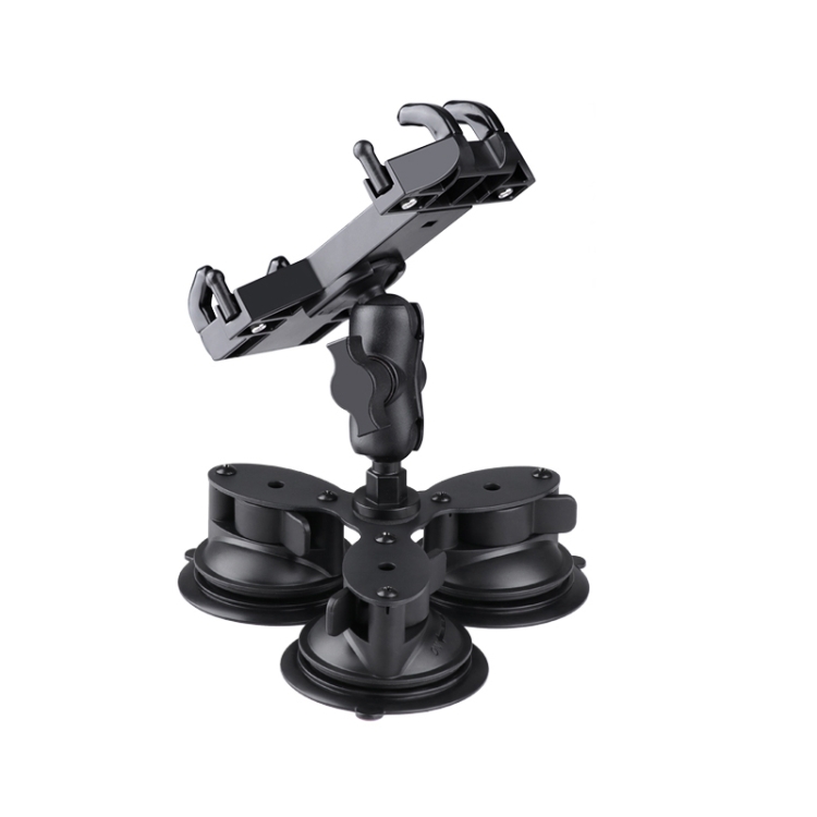 Triangle Suction Cup Mount Phone Holder with Tripod Adapter & Steel Tether & Safety Buckle (Black) Triangle Suction Cup Mount Phone Holder with Tripod Adapter & Steel Tether & Safety Buckle (Black)