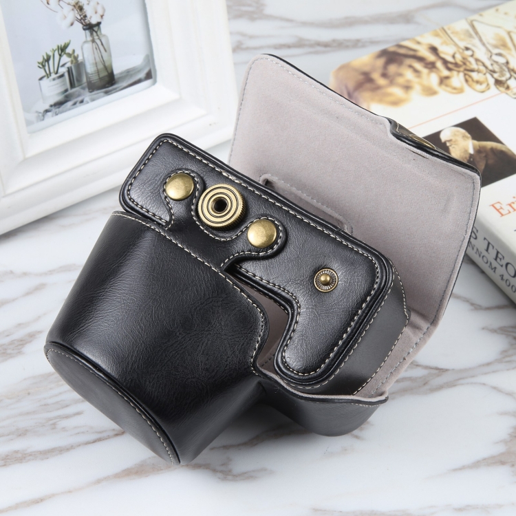 Canon EOS R10カメラ用ストラップ付きフルボディ磁気レザー