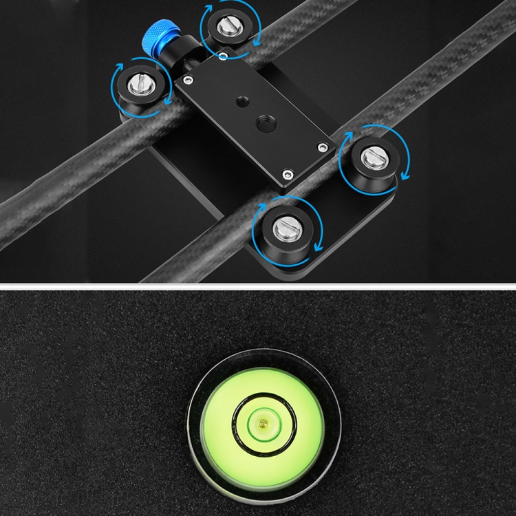 YELANGU L140T-A 40cm Carbon Fiber Slide Rail Track with Phone Clamp &  BallHead Adapter for Smartphones (Black)