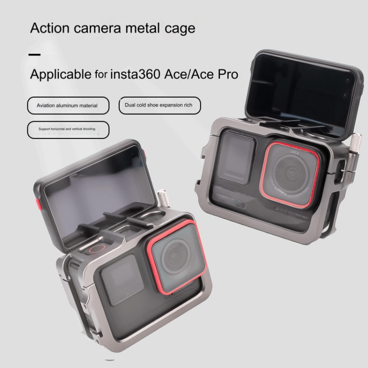 For Insta360 Ace /Ace Pro Camera Cage Metal Protective Frame Case