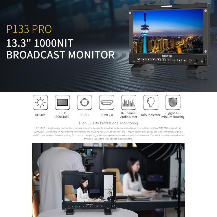SEETEC 13.3インチ　HDMI　モニター SEETEC P133-9HSD 13.3 Inch Broadcast Director Monitor with