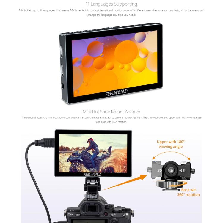 FEELWORLD P6X 5.5インチモニター Amazon.co.jp: FEELWORLD P6X カメラビデオ モニター 5.5インチ