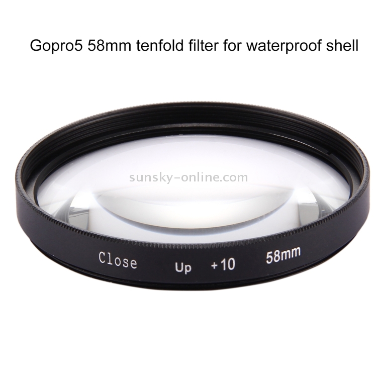 58mm 2 en 1 10x Filtro de lente de primer plano para Gopro Hero7 Black / 6/5 - 3