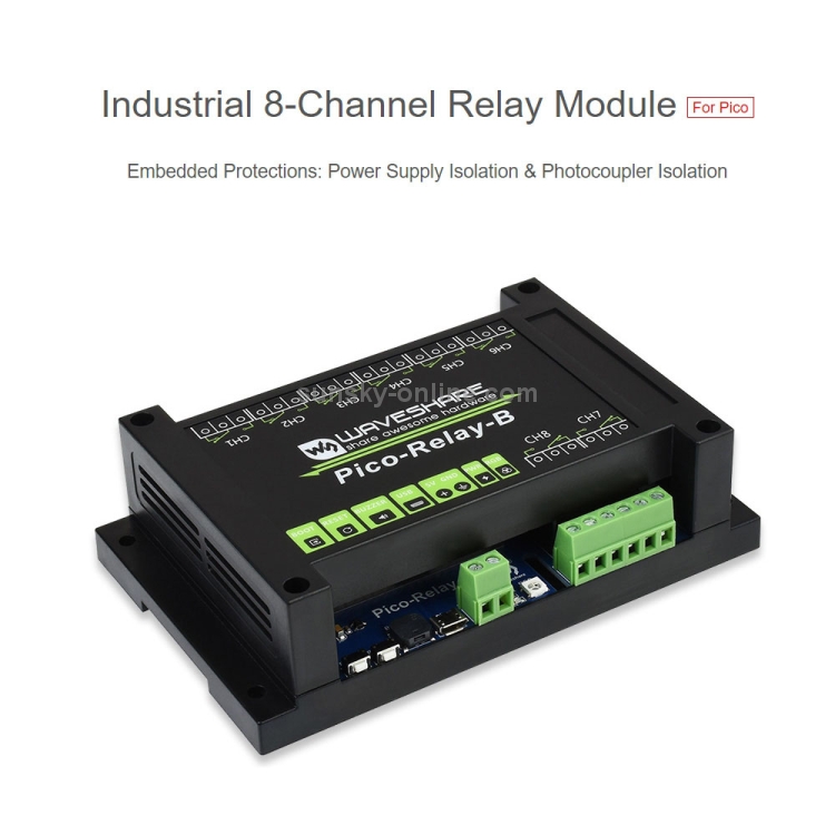 Waveshare Multi Protection 8-Channel Industrial Relay Module for