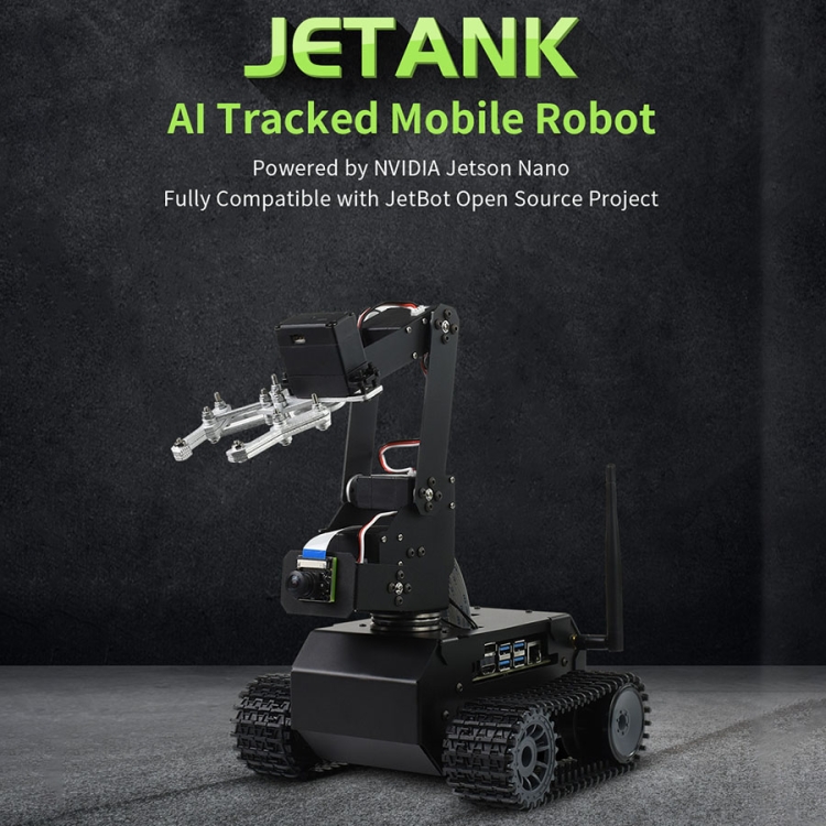 Waveshare JETANK AI Tracked Mobile Robot Kit, Based on Jetson Nano, EU Plug - 1