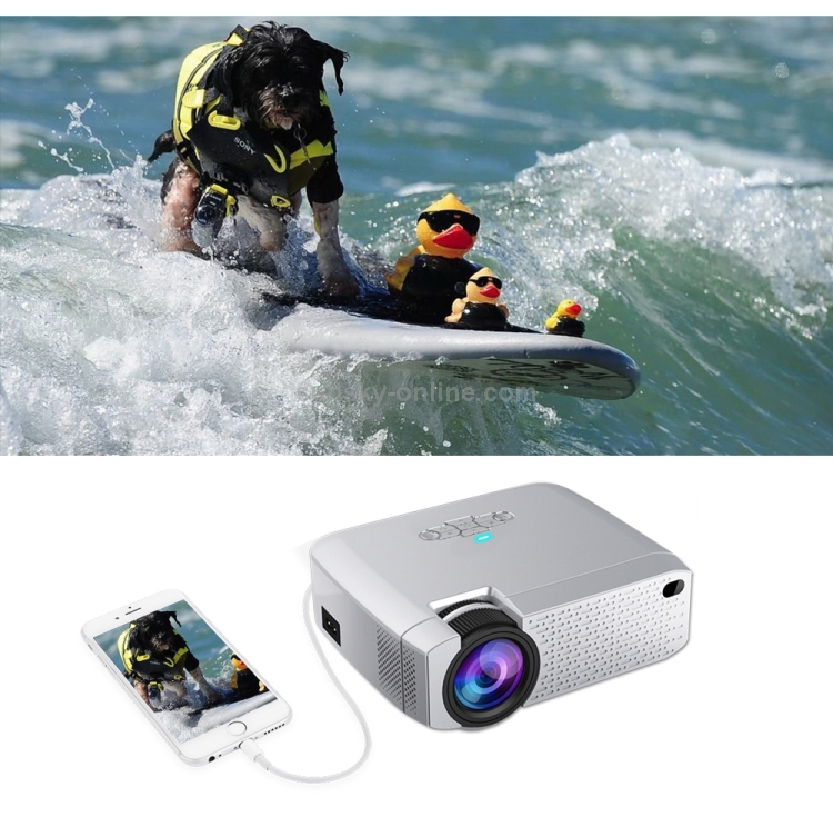 AUN D40W 4 pulgadas 1600 lúmenes 800x480P Proyector LED HD portátil con ...