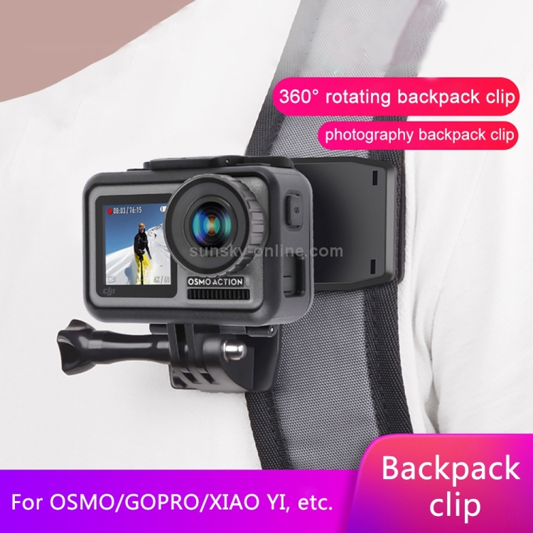 RUIGPRO Support de sac à dos d'épaule à fixation rapide rotative à 360  degrés pour GoPro HERO9 Black / HERO8 Black / 7/6/5/5 Session / 4 Session /  4/3 + / 3/2/1, et autres caméras d'action (Noir)