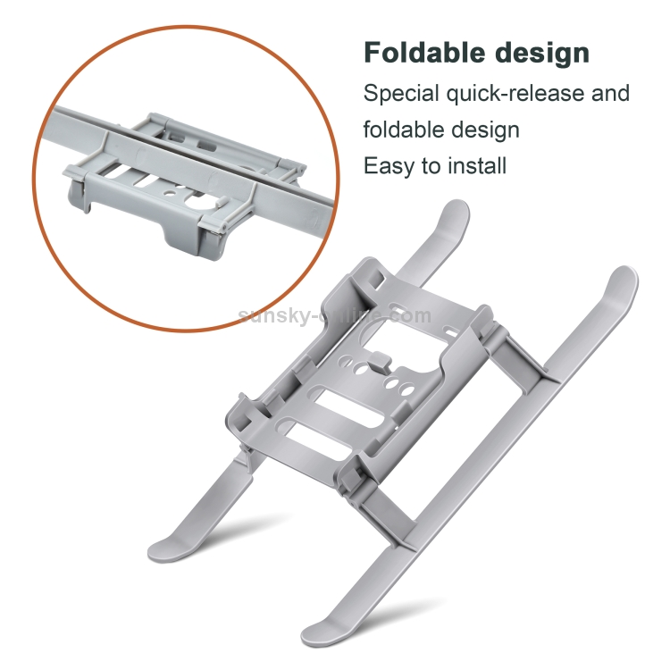 StarTRC 1106837 A prueba de golpes Relación rápida Anti-Collision Landing Gear Altura Titular del extensor para DJI Mini 2 / MAVIC Mini (Gray) - 4