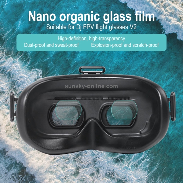 Película protectora Nano Plexiglass Nano Plexiglass anti-scratch resistente a la rayada de 2 piezas para DJI FPV GOGGLES V2 - 5