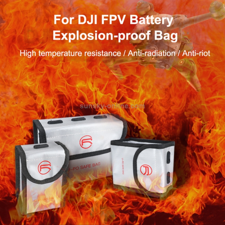 RCSTQ para DJI FPV Combo 3 x Baterías Li-PO Safe EXPLOSION PRUEBA A prueba de explosiones (Plata) - 6
