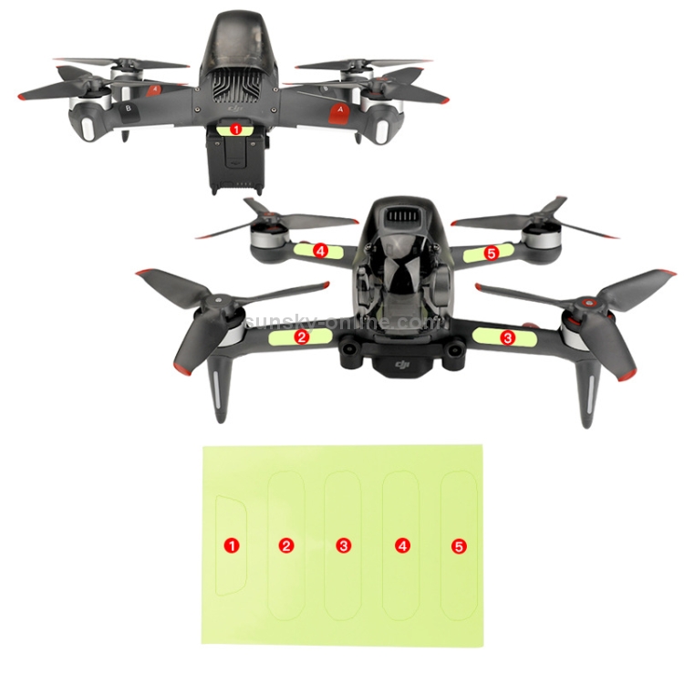 Etiqueta engomada luminosa de RCSTQ 2 PCS Pegatina de vuelo de la noche para DJI FPV Drone - 3