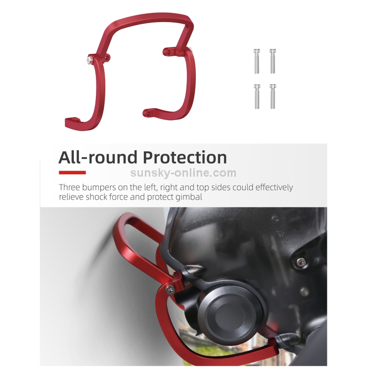 Sunnylife FV-Q9353 Gimbal Bumper Anti-Collision Aluminio protector de protector de aleación para el parachoques para DJI FPV (Negro) - B2