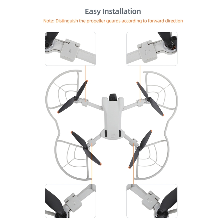 Para DJI Mini 3 Sunnylife Drone Hélice Protector Anillo anticolisión (Gris) - 6