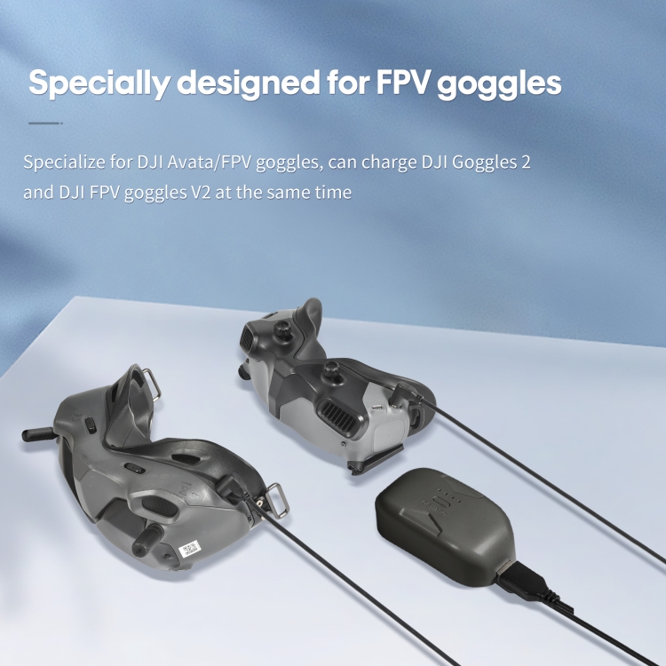 Para DJI Goggles FPV / Goggles V2 STARTRC Tipo-C / USB-C a 2 x cable de alimentación de CC, longitud 1 m (negro) - 2