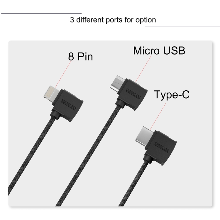 STARTRC 10cm Micro USB to Micro USB Connector Data Cable for DJI Mavic / Air, Remote Controller(Black)