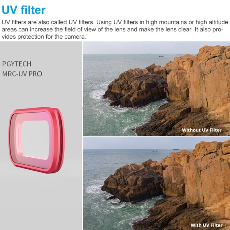 PGYTECH P-18C-010 MRC-UV Filtro de lente de color de buceo profesional para DJI Osmo Pocket - 5