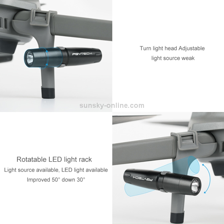 PGYTECH P-HA-030 LED Luz de vuelo nocturno Absorción de golpes Aterrizaje Soporte alto para DJI Mavic 2 - 5