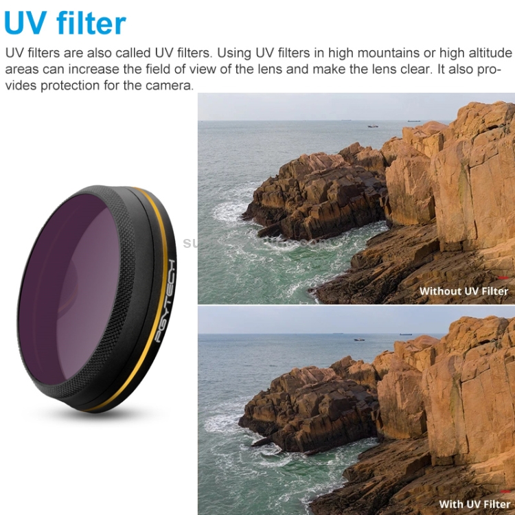 Filtro de lente de borde dorado PGYTECH X4S-MRC UV para DJI Inspire 2 / X4S Gimbal Camera Drone Accesorios - 4