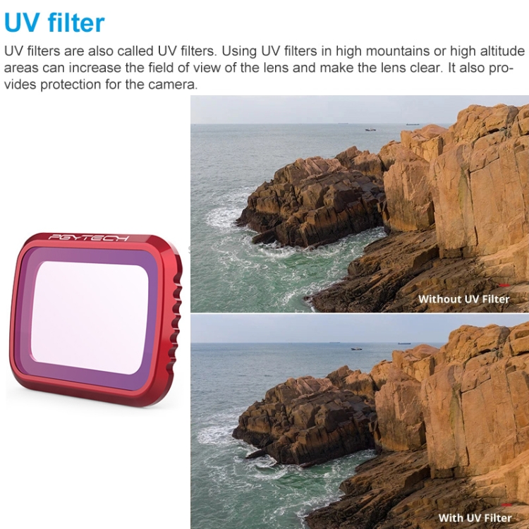 Filtro de lente UV PGYTECH P-16A-032 para accesorios de dron DJI Mavic Air 2 - 4