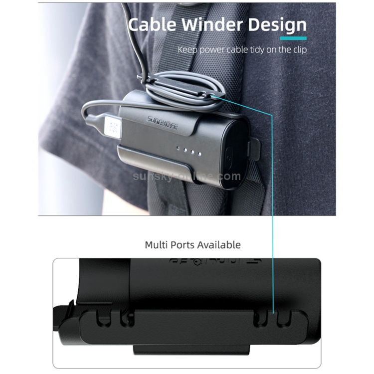 Sunnylife Battery Clip Soporte de Cable Administración de cable Funda protectora para DJI FPV Gafas V2 (Negro) - 5