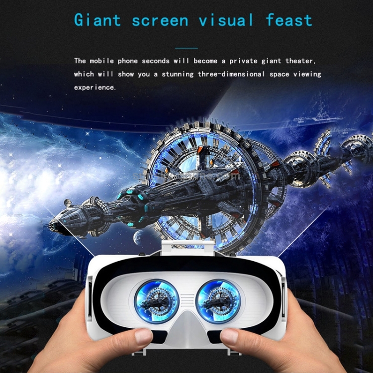 VR SHINECON G06EB Virtual Reality 3D Video Glasses Suitable for 4.7 inch - 6.1 inch Smartphone with HiFi Headset (White) - 9