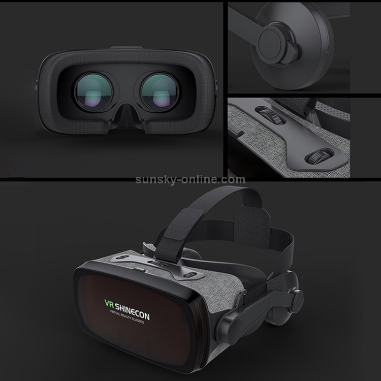 VR SHINECON G07E Gafas de video 3D de realidad virtual Adecuado para teléfonos inteligentes de 4.0 a 6.3 pulgadas (Gris) - 10