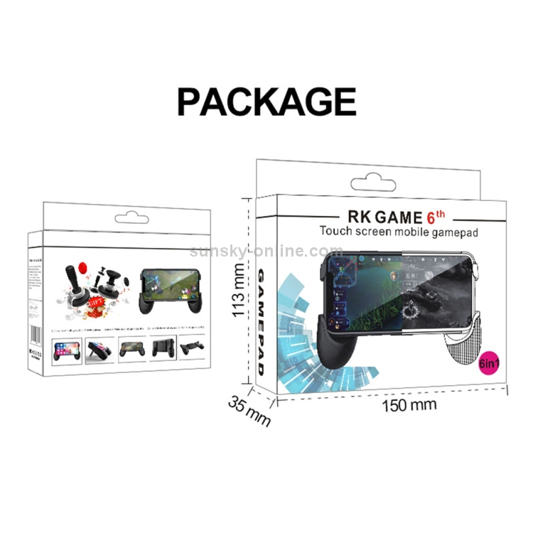 RKGAME 6th Stand Gamepad Game Controller for 4.0-5.7 inch Android & iOS Phone(White) RKGAME 6th Stand Gamepad Game Controller for 4.0-5.7 inch Android & iOS Phone(White)