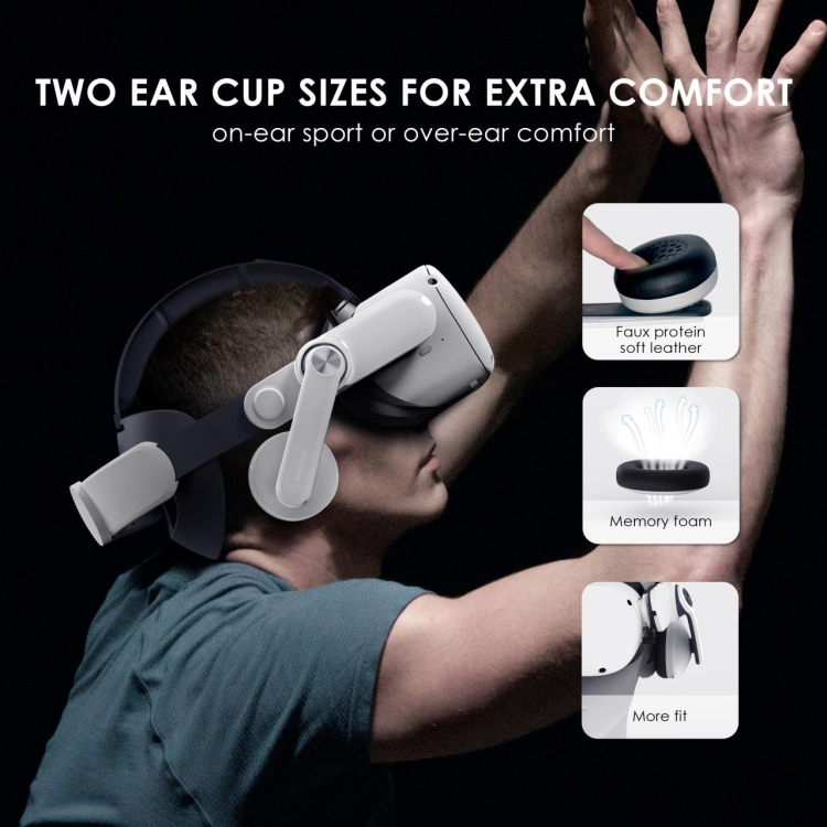 BOBOVR A2 Air Auriculares magnéticos con diseño de doble orejera para Oculus Quest 2 - 3