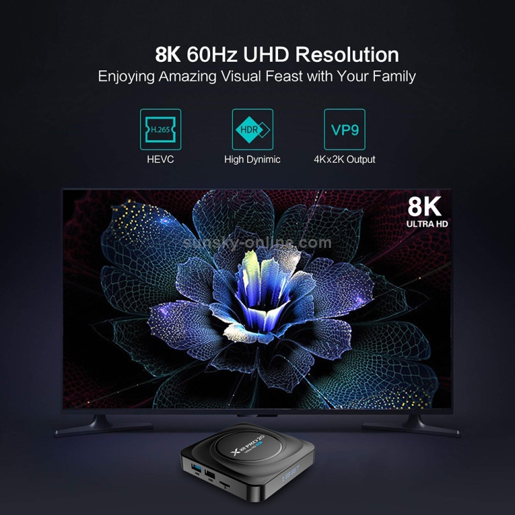 X88 PRO 20 4K Smart TV Box Android 11.0 Media Player con control remoto infrarrojo, RK3566 cuádruple 64bit Cortex-A55 hasta 1.8GHz, RAM: 4GB, ROM: 32GB, WIFI de la banda dual de soporte, Bluetooth, Ethernet, Tapón de EE. UU. - B4
