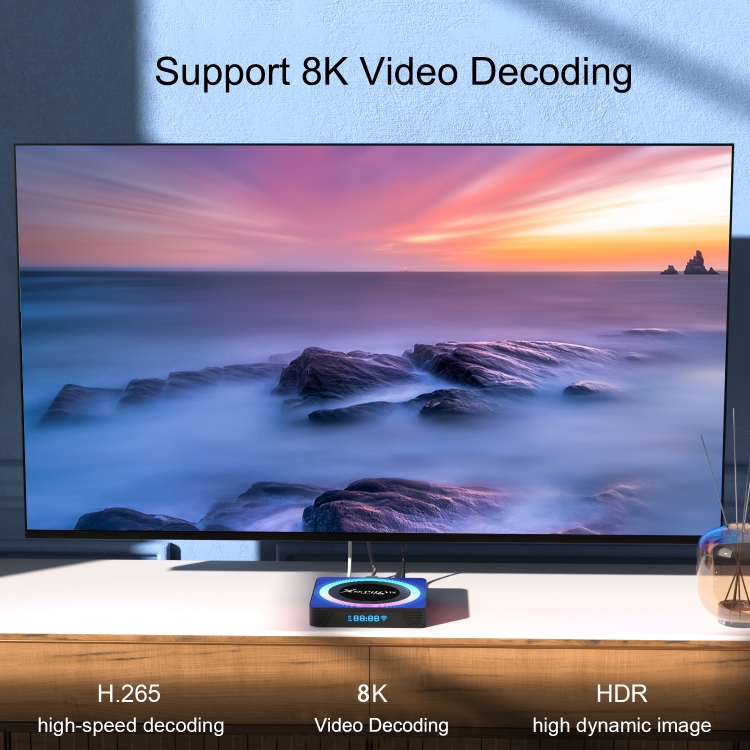 Acrylic X88 Pro 13 8K Ultra HD Android 13.0 Smart TV Box con control remoto, RK3528 Quad-Core, 4G+64GB (enchufe de la UE) - B3