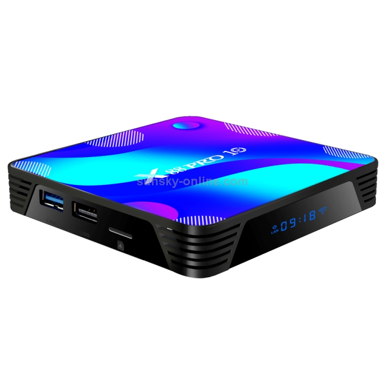 X88 Pro 10 4K Ultra HD Android TV Box con control remoto, Android 10.0, RK3318 Quad-Core 64bit Cortex-A53, 4GB + 128GB, compatible con Bluetooth / WiFi de doble banda / Tarjeta TF / USB / AV / Ethernet (enchufe AU) - 2