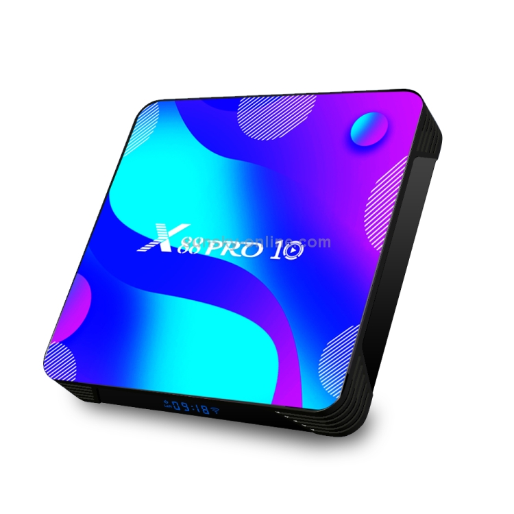 X88 Pro 10 4K Ultra HD Android TV Box con control remoto, Android 10.0, RK3318 Quad-Core 64bit Cortex-A53, 4GB + 128GB, compatible con Bluetooth / WiFi de doble banda / Tarjeta TF / USB / AV / Ethernet (enchufe AU) - 3