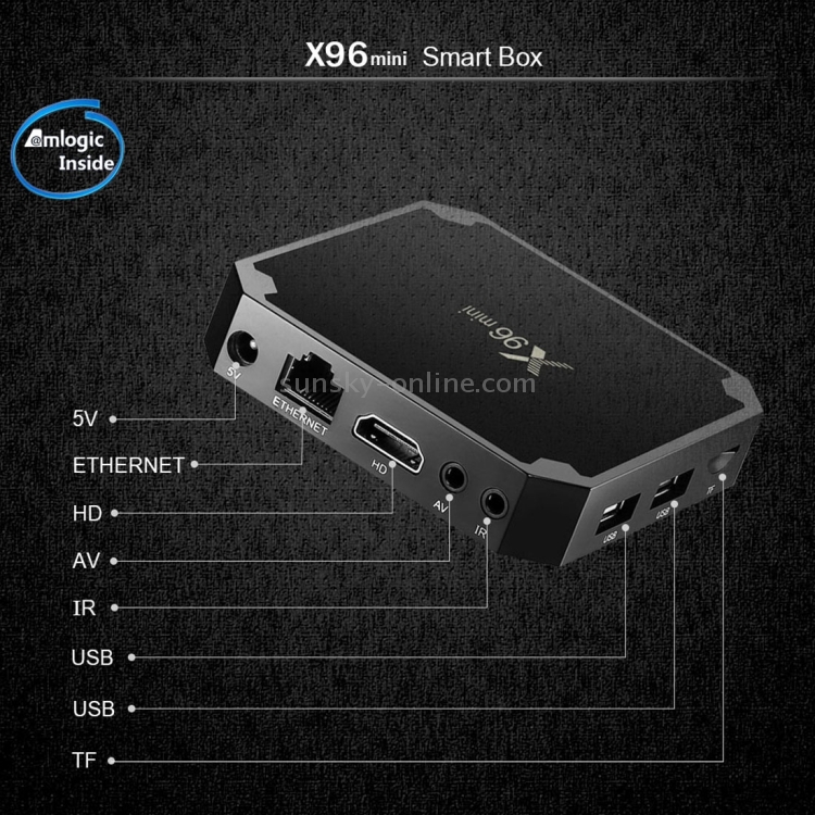X96 Mini 4K * 2K UHD Salida TV SMART TV Player con control remoto sin montaje en pared, Android 7.1.2 AMLOGIC S905W Brazo de cuádruple Cortex A53 2GHz, RAM: 1GB, ROM: 8GB, Soporta WiFi, HDMI, TF (Negro) - 11