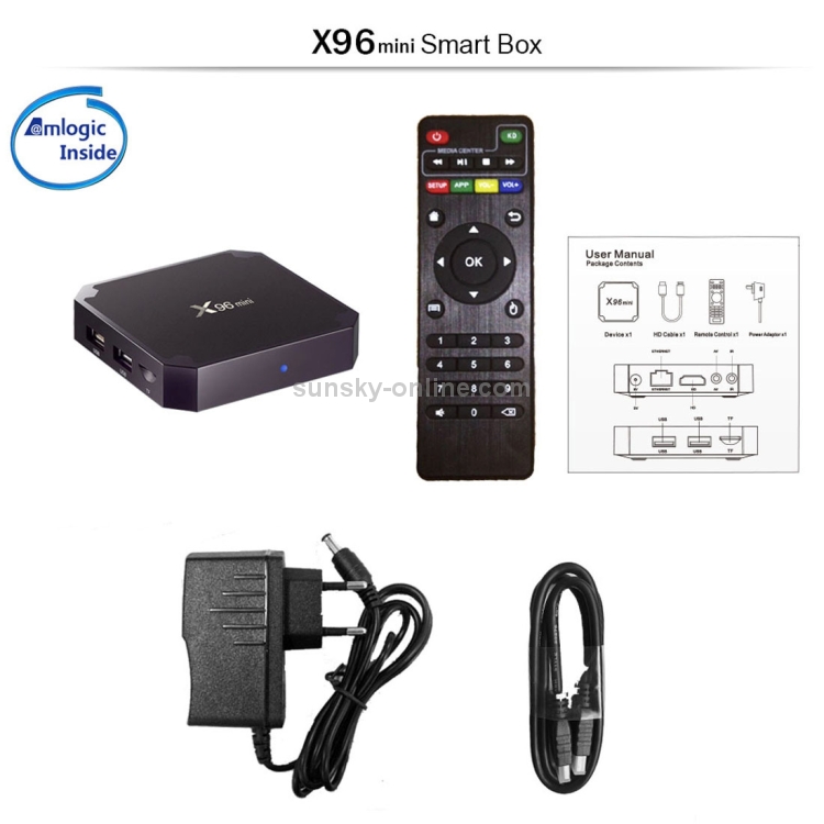 X96 Mini 4K * 2K UHD Salida TV SMART TV Player con control remoto sin montaje en pared, Android 7.1.2 AMLOGIC S905W Brazo de cuádruple Cortex A53 2GHz, RAM: 1GB, ROM: 8GB, Soporta WiFi, HDMI, TF (Negro) - 15