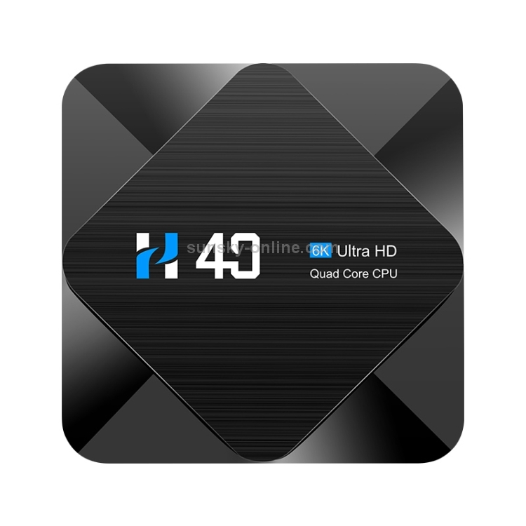 H40 4K Ultra HD Smart TV BOX Android 10.0 Media Player con control remoto, Quad-core, RAM: 4GB, ROM: 32GB (enchufe de Reino Unido) - 1