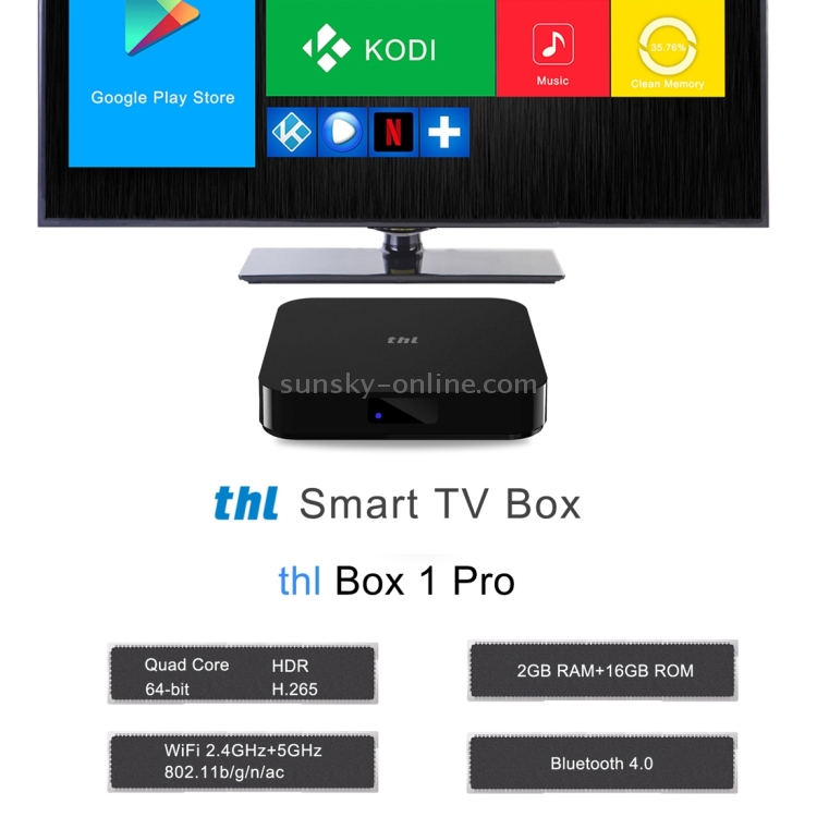 THL BOX 1 Pro Ultra HD 4K Smart TV BOX com controle remoto, Android 7.1 ...