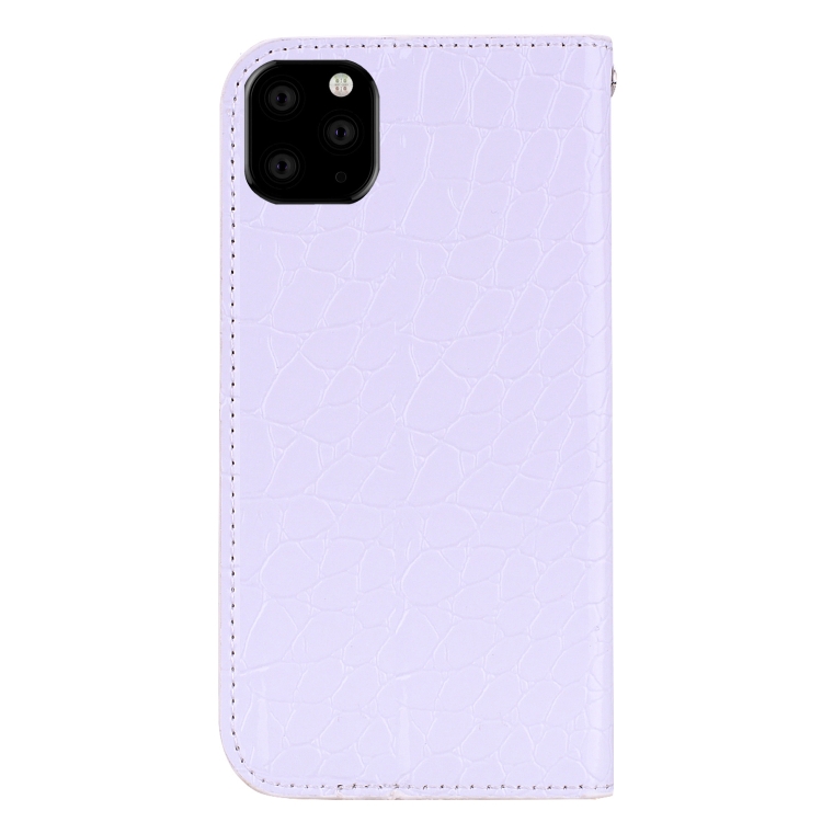 Crocodile Texture Glitter Powder Horizontal Flip Leather Case with Card Slots & Holder for iPhone 11(White) Crocodile Texture Glitter Powder Horizontal Flip Leather Case with Card Slots & Holder for iPhone 11(White)
