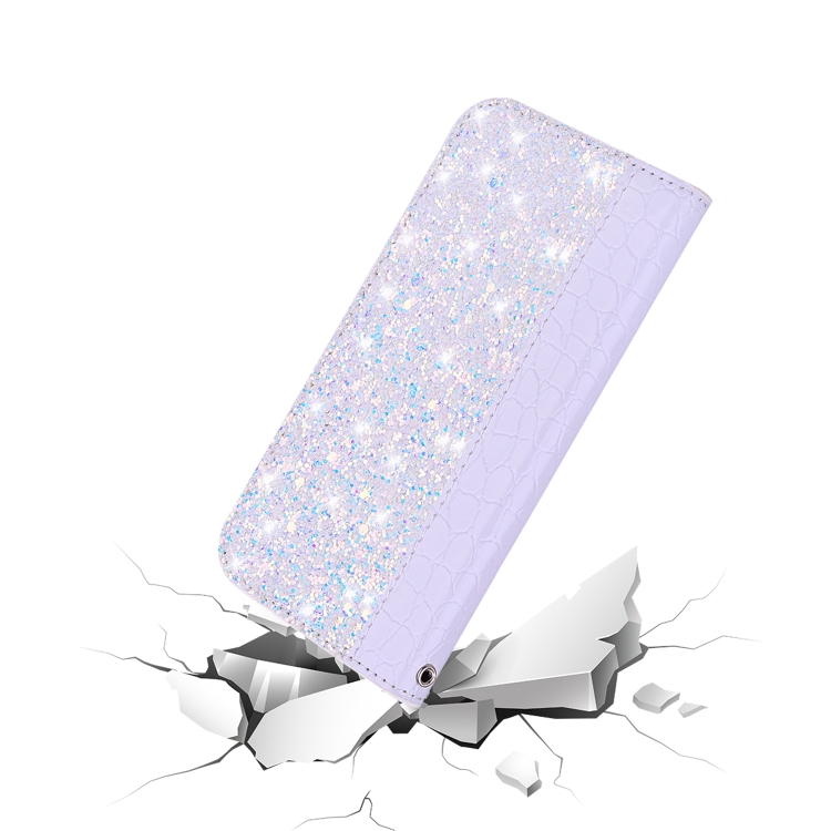 Crocodile Texture Glitter Powder Horizontal Flip Leather Case with Card Slots & Holder for iPhone 11(White) Crocodile Texture Glitter Powder Horizontal Flip Leather Case with Card Slots & Holder for iPhone 11(White)