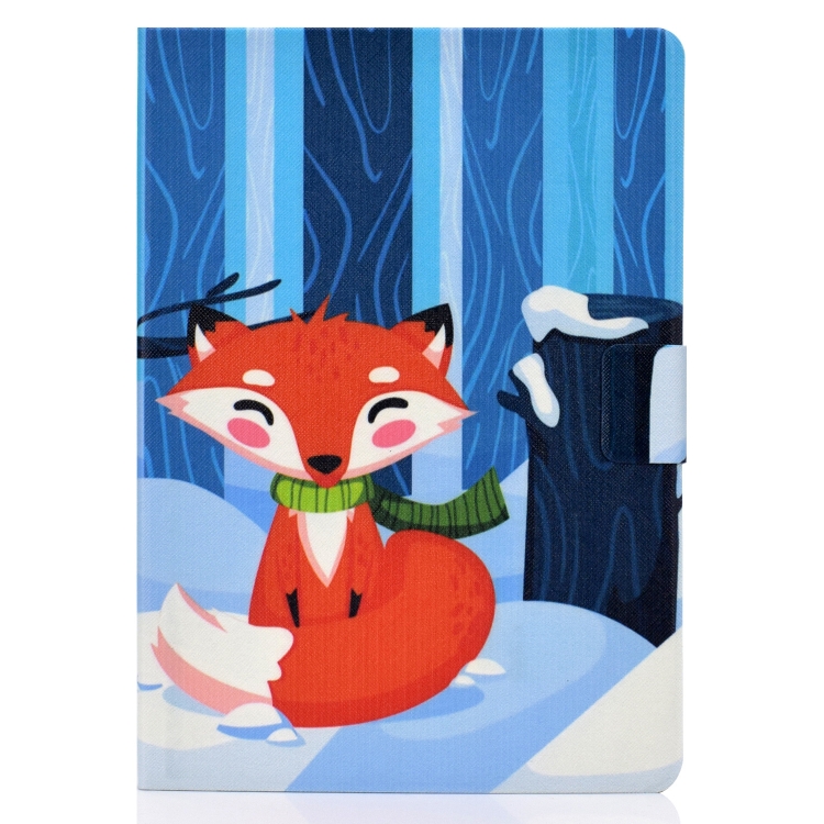 Colored Drawing Universal Voltage Craft Cloth TPU Protective Case, with Holder & Sleep / Wake-up Function & Card Slots & Anti-slip Strip for iPad 9.7 (2018) / 9.7 (2017) / air / air2(Red Fox)