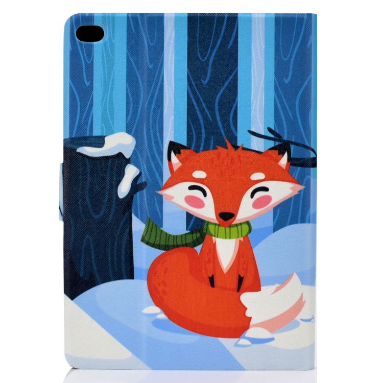 Colored Drawing Universal Voltage Craft Cloth TPU Protective Case, with Holder & Sleep / Wake-up Function & Card Slots & Anti-slip Strip for iPad 9.7 (2018) / 9.7 (2017) / air / air2(Red Fox)