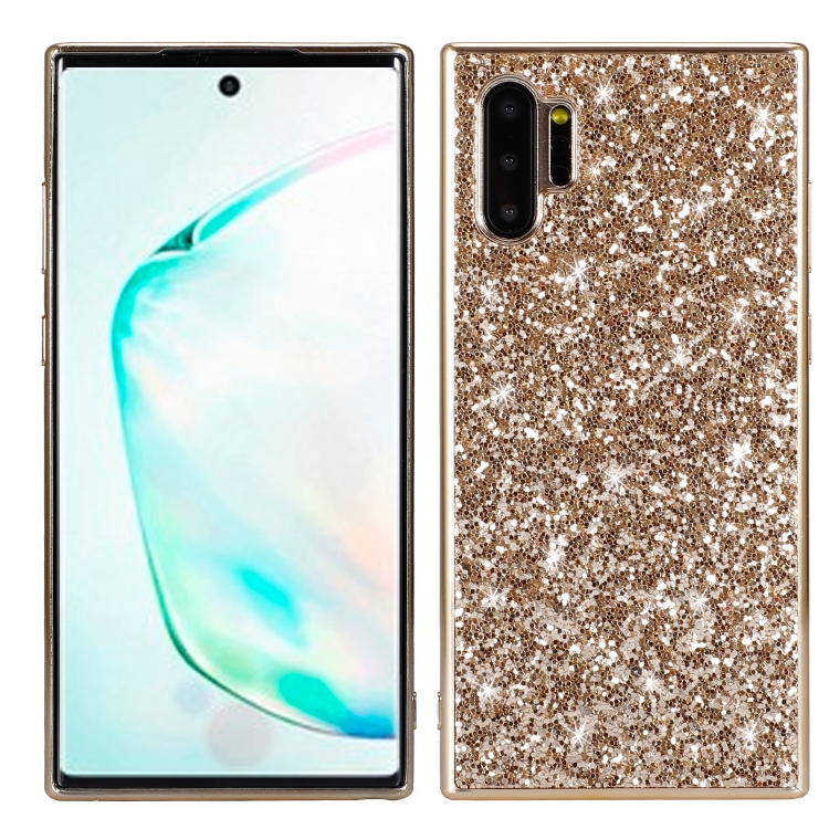 Plating Glittery Powder Shockproof TPU Case For Galaxy Note 10+(Gold) Plating Glittery Powder Shockproof TPU Case For Galaxy Note 10+(Gold)