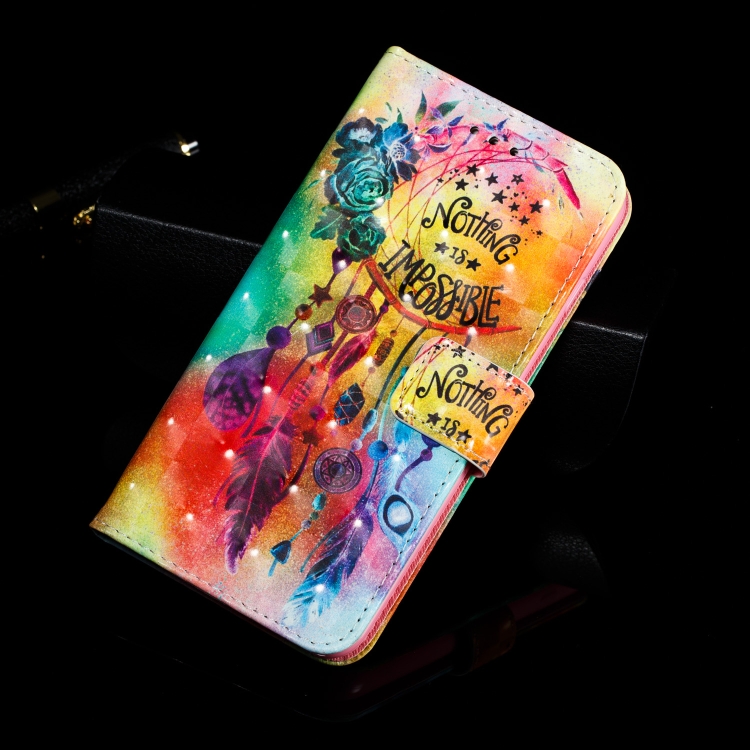 For iPhone 11 Pro 3D Painted Pattern Horizontal Flip Leather Case with Holder & Card Slot & Wallet & Photo Frame & Lanyard (Flower Wind Chimes)