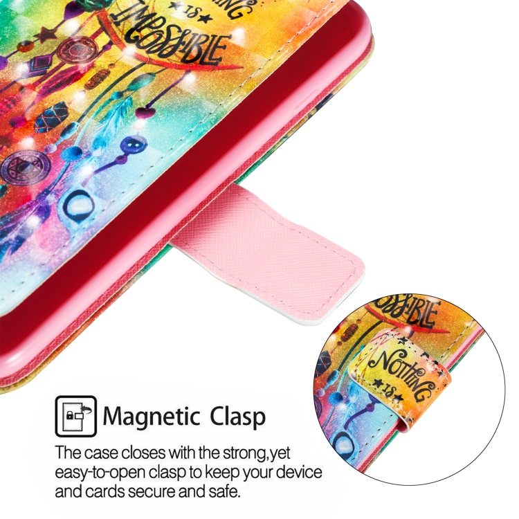 For iPhone 11 Pro 3D Painted Pattern Horizontal Flip Leather Case with Holder & Card Slot & Wallet & Photo Frame & Lanyard (Flower Wind Chimes)