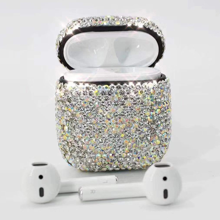 Diamonds Glitter Earphones Shockproof Protective Case for Apple AirPods 1 / 2(Gold) Diamonds Glitter Earphones Shockproof Protective Case for Apple AirPods 1 / 2(Gold)