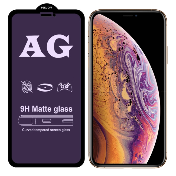 For iPhone XS Max 25pcs AG Matte Anti Blue Light Full Cover Tempered Glass Film