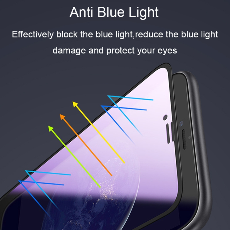 For iPhone XS Max 25pcs AG Matte Anti Blue Light Full Cover Tempered Glass Film