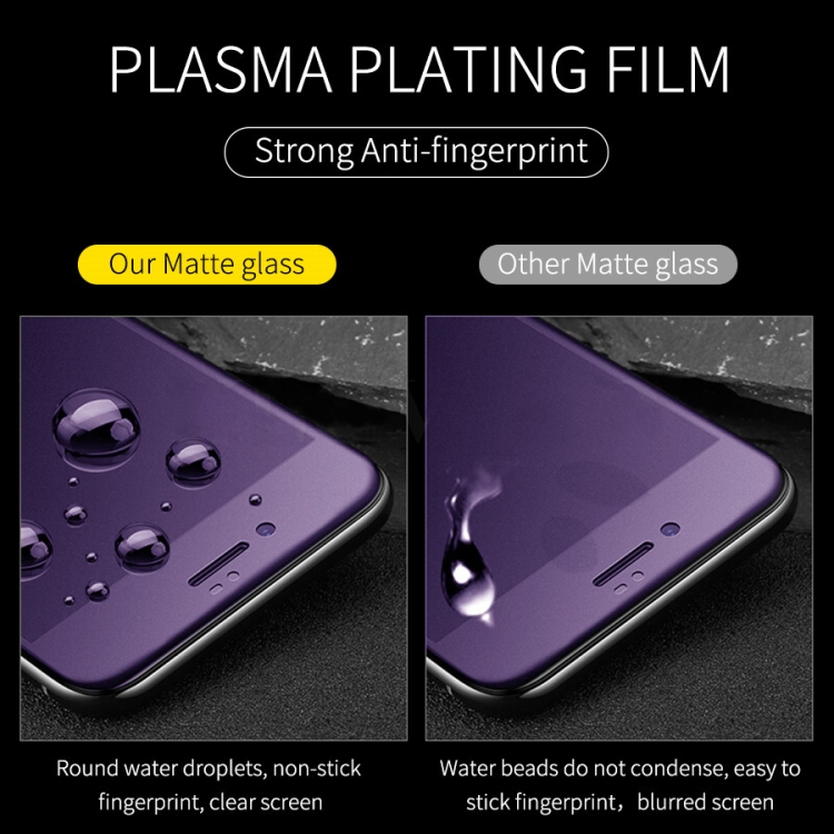 For iPhone XS Max 25pcs AG Matte Anti Blue Light Full Cover Tempered Glass Film