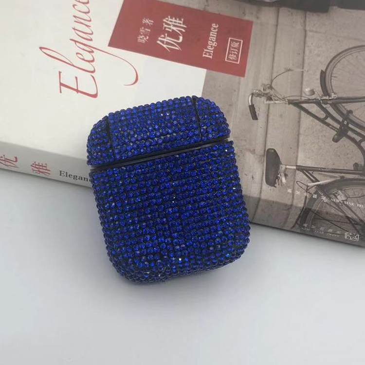Diamonds Glitter Earphones Shockproof Protective Case for Apple AirPods 1 / 2(Blue) Diamonds Glitter Earphones Shockproof Protective Case for Apple AirPods 1 / 2(Blue)