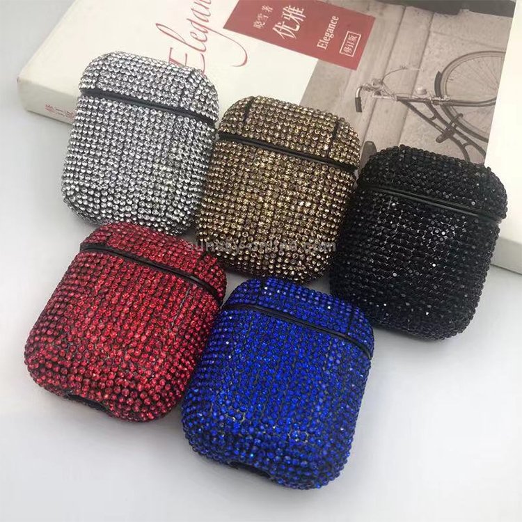 Diamonds Glitter Earphones Shockproof Protective Case for Apple AirPods 1 / 2(Blue) Diamonds Glitter Earphones Shockproof Protective Case for Apple AirPods 1 / 2(Blue)