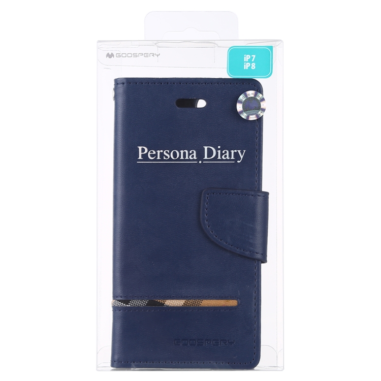For iPhone SE 2022 / SE 2020 / 8 / 7 GOOSPERY PERSONA DIARY Horizontal Flip Leather Case with Holder & Card Slots & Wallet(Navy) For iPhone SE 2022 / SE 2020 / 8 / 7 GOOSPERY PERSONA DIARY Horizontal Flip Leather Case with Holder & Card Slots & Wallet(Navy)
